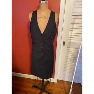 J CREW | slim fit pinstripe vest & matching skirt M (top) 6 (bottom)